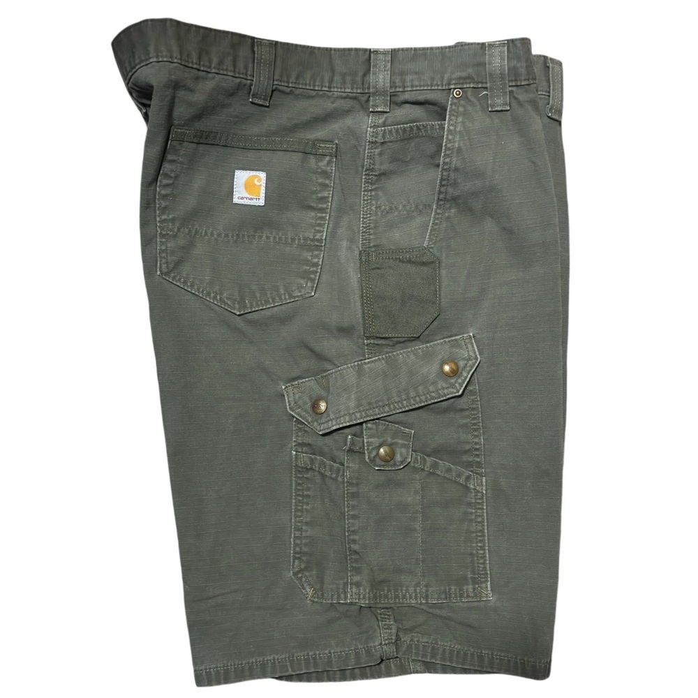 Carhartt relaxed fit CARPENTER cargo shorts green 100% cotton 44 waist EUC